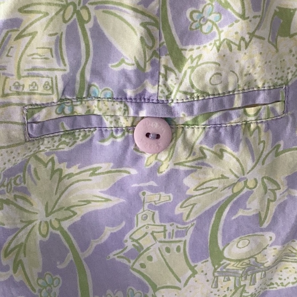 Vintage Lilly Pulitzer Lilac & Light Green Shorts Sz 12 - Picture 6 of 14